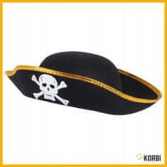 Korbi Otroški črni piratski klobuk z lobanjo