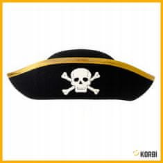 Korbi Otroški črni piratski klobuk z lobanjo
