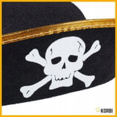 Korbi Otroški črni piratski klobuk z lobanjo