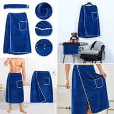 ER4 Komplet za savno za moške in ženske: siva savna obleka, kilt, kapica, brisača, tunika