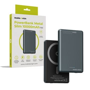 Mobile-origin PB1 Metal Slim magnetna polnilna baterija, 10000mAh