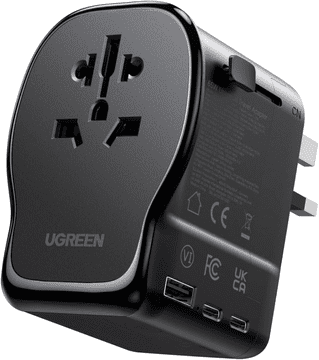 Ugreen S550 univerzalni potovalni adapter, 65 W, črni (55001)