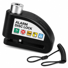 HOME & MARKER® Alarmna ključavnica za kolutne zavore, 110 dB, IPX6, za kolesa in motorna kolesa | ALERTOLOCK Črna