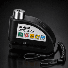 HOME & MARKER® Alarmna ključavnica za kolutne zavore, 110 dB, IPX6, za kolesa in motorna kolesa | ALERTOLOCK Črna