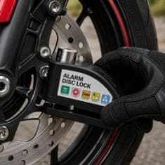 HOME & MARKER® Alarmna ključavnica za kolutne zavore, 110 dB, IPX6, za kolesa in motorna kolesa | ALERTOLOCK Črna