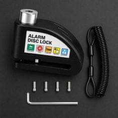 HOME & MARKER® Alarmna ključavnica za kolutne zavore, 110 dB, IPX6, za kolesa in motorna kolesa | ALERTOLOCK Črna