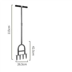Ročni zračevalec trate 115 cm – jeklen, votli vrhovi