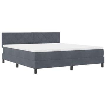 Vidaxl LED Box Spring Postelja Temno siva 180 x 200 cm Žamet