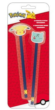 Pokémon PIKACHU AND BULBASAUR - 2 svinčnika z radirko