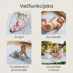 MIKMEL Nepremočljiva otroška igralna podloga iz XPE pene 197x177x1 cm, dvosmerni vzorci Oblaki/Geometrija