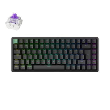 Keychron K2 HE brezžična mehanska tipkovnica, aluminij, Gateron nebula stikala, RGB, črna (K2H-J1-UK)