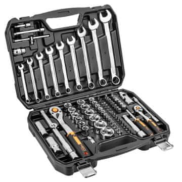 slomart NEO 10-058 set nasadnih ključev 1/2", 1/4", 82 kosov, CrV