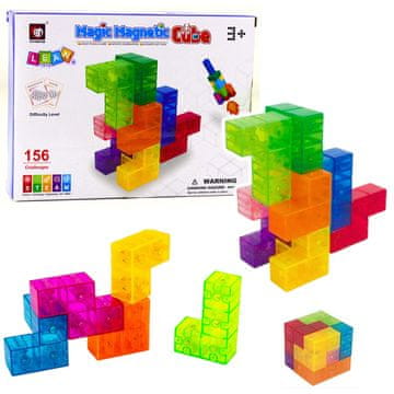 slomart Magnetne kocke Lean Toys - Magic Cube (9 el. + 156 izzivov)