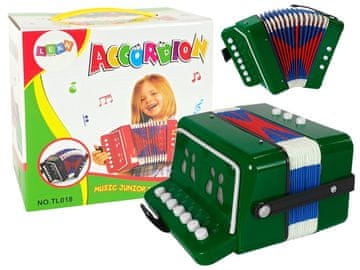 INSTRUMENT Otroški akordeon LEAN TOYS, zelen, glasbeni instrument