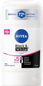 Nivea Trdni antiperspirant Invisible For Black & White Clear 50 ml