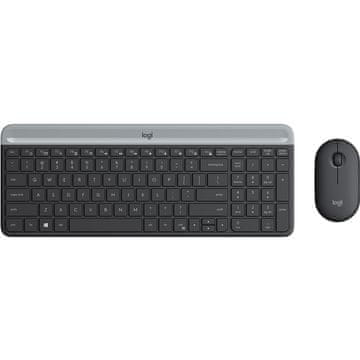 Logitech MK470 Slim Combo brezžična grafitna tipkovnica + miška