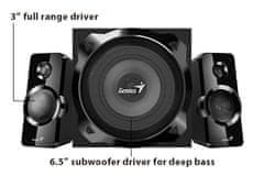 Genius SW-2.1 1850 BT (31730050401) 2.1 50W, črni, RCA vstup, Bluetooth 5.3 zvočnik