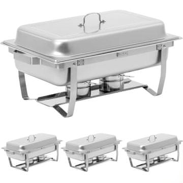 Royal Catering Bemar za ogrevanje jedi za bife za paste GN 1/1, 7,5 l, STAL – komplet 4 kosov