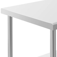 Royal Catering Delovna miza na kolesih z 2 ravnmi, 60 x 80 cm, JEKLO, nosilnost do 135 kg