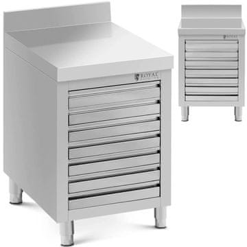 Royal Catering Gastronomska omarica za testo za pico z robom, 7 predalov, 50 x 70 cm
