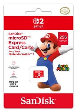 Nintendo Switch 2 microSD Express kartica 256 GB Sandisk rdeče barve