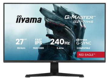 iiyama G-Master G2771HS-B1 Red Eagle 27 fhd ips 0,4 ms 240 Hz HDR10 G-Sync monitor črne barve