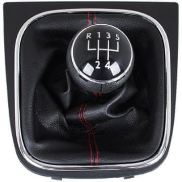 MODECAR VW Golf V 03-08 ročica prestavne ročice + črna manšeta z rdečim navojem in kromiranim okvirjem 5 prestav