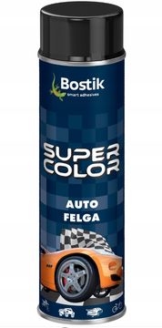 Bostik Super Color Auto lak za platišča akrilni črni mat 500 ml
