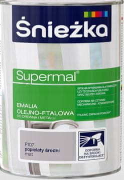 Śnieżka Supermal oljno-ftalni emajl les kovina pepel mat 0,8 l