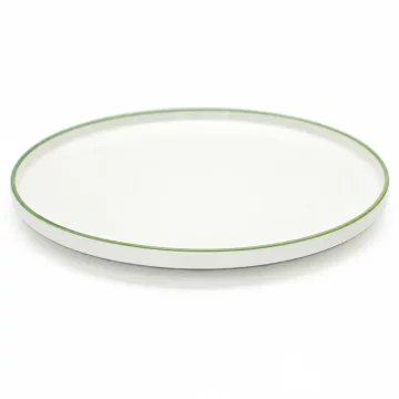 DUKA DUVE porcelanasti krožnik z zelenim robom 28 cm