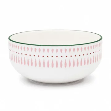 DUKA Porcelanasta skleda LEA 14,5 cm zeleno-roza