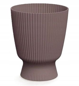 Prosperplast Okrogel plastični cvetlični lonček z utorom, Marsala, 22 cm, Milly