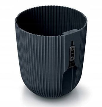 Prosperplast Plastični cvetlični lonček Milly z utorjenim stenskim pokrovom, antraciten, 14,6 cm