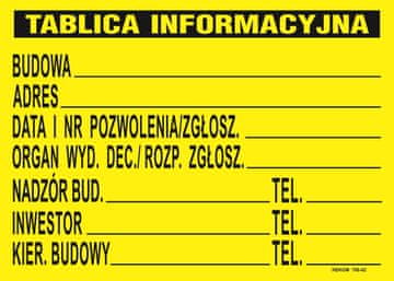 Gradbena informacijska tabla 690*460MM - tab TB1