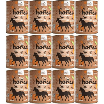 Syta Micha Skleda konjskega mesa z zelenjavo Mokra hrana za pse, konzerva 12 x 400 g