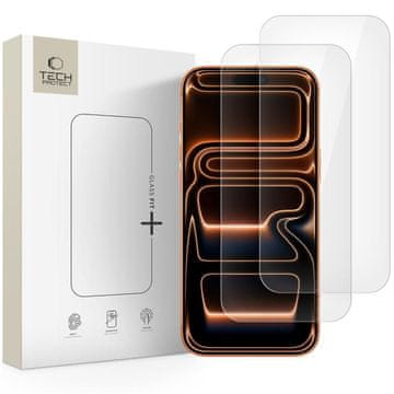 Tech-protect Kaljeno steklo za iPhone 16 Pro Max / 17 Pro Max Glass Fit+ prozorno - 2 kosa.