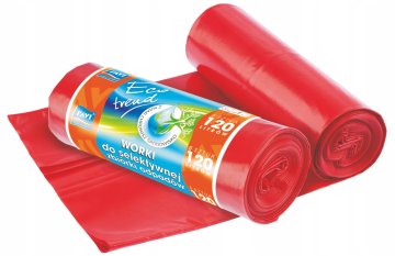Ravi Eco Trend vreče za smeti iz kovine, rdeče, velike, 120 l, 5 kosov
