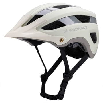 WOZINSKY Kolesarska čelada MTB z odstranljivim ščitnikom, lahka, 57–62 cm – pastelno zelena