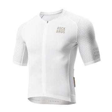 ROCKBROS Kolesarska majica Diamond s kratkimi rokavi, velikost XXS – bela