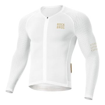 ROCKBROS Kolesarska majica Diamond z dolgimi rokavi, velikost XS – bela