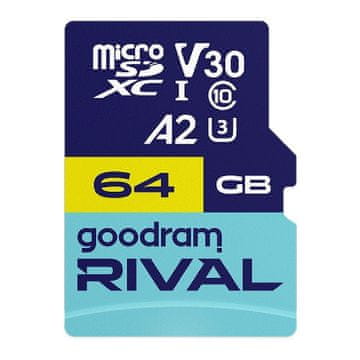 GoodRam MicroSDXC 64GB V30 A2 uhs I U3 rivalska kartica ada