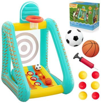 Bestway Napihljiv vrtni gol 3v1 za košarko in nogomet 127x109x178 cm 52813