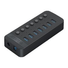 Orico Razdelilnik CT2U3-7AB s 7 stikali USB-A - črne barve