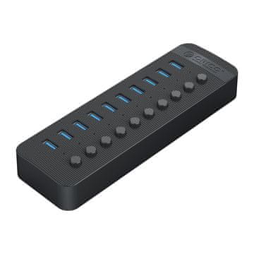 Orico Hub CT2U3-10AB z 10 vtičnicami USB-A – črn
