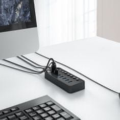 Orico Razdelilnik CT2U3-7AB s 7 stikali USB-A - črne barve