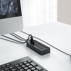 Orico Zvezdišče CT2U3-10AB z 10 stikali USB-A - črno