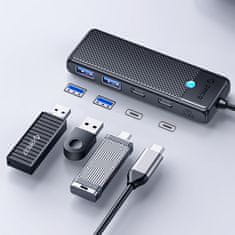 Orico Razdelilnik PAPW2AC-C3 USB-C na USB-A USB-C - črne barve