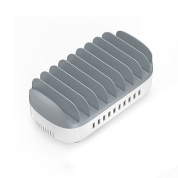 Orico Pametna polnilna postaja DUK-10P-V1 za telefone in tablične računalnike, 10x USB-A – bela