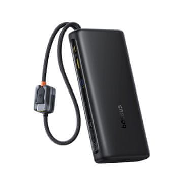 BASEUS Prenosna baterija 25000mAh 145W z zaslonom in vgrajenimi kabli USB-C - črna