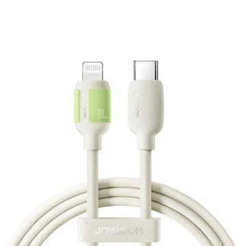Joyroom Kabel USB-C – iPhone Lightning s fluorescenčnim koncem, 2 m, 30 W – bež
